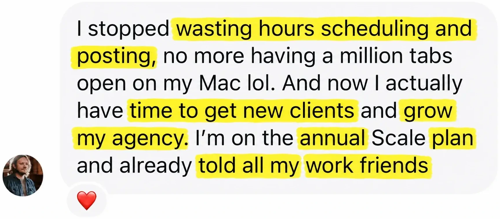 Visual content calendar testimonial, Viraly Post for agencies