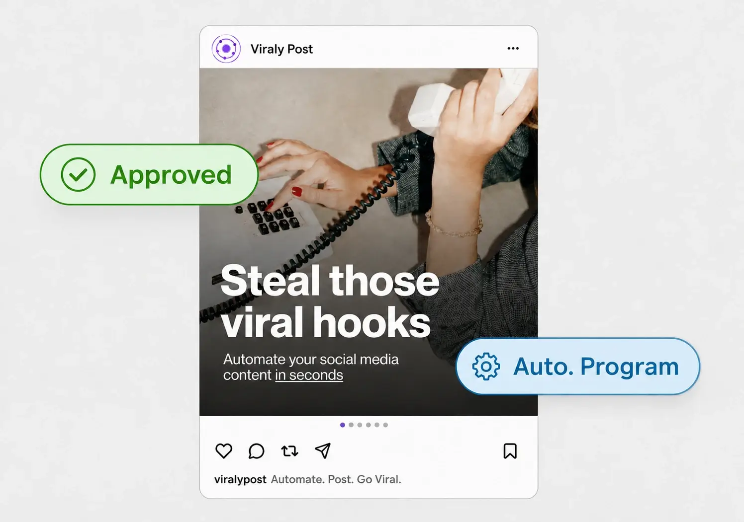 Client approves the post and Viraly Post auto-schedules it